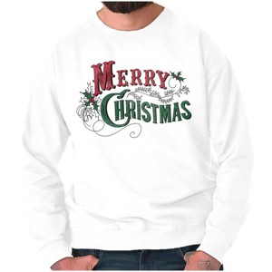 Classic Merry Christmas Mistletoe Sweatshirt for Men or Women Brisco Brands - 1 of 4