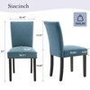 Dining Chairs Set of 6, Upholstered Parsons Diner Room Chair Sets, Linen Fabric Accent Chairs with Nailhead Trim and Padded Cushion - 2 of 4
