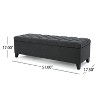 CAVINAS Modern Storage Ottoman Bench with Diamond Stitching,Versatile Footstool with Storage,End of Bed Bench for Living Room,Bedroom,Dark Gray - 3 of 4