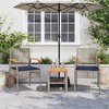 vidaXL 3 Piece Bistro Set with Cushions Gray Poly Rattan Acacia Wood - 3 of 4