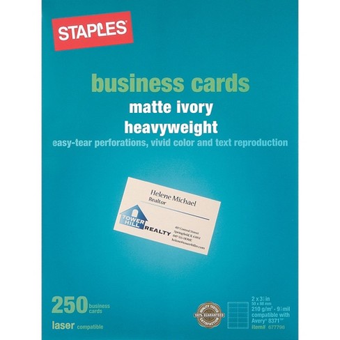 Staples Laser Business Cards Ivory 250 Pk 677798 Target