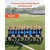 VEVOR Portable Folding Bench, 6 Seat Foldable Soccer Bench with Side Pockets and Carrying Bag, Lightweight Sideline Seating with Back Rest, Blue - 3 of 4