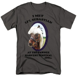 Parks And Rec Lil Sebastian Adult T Shirt, Athletic Heather - 1 of 4