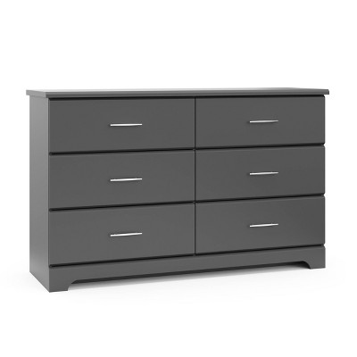 Image of Storkcraft Brookside 6 Drawer Dresser with Interlocking Drawers - Gray