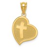 Black Bow Jewelry 14k Yellow Gold Mom I Love You/Cross Reversible Heart Pendant, 14mm - 3 of 4