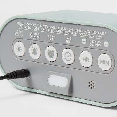 Green Battery-Operated Kids' Clock with Night Light