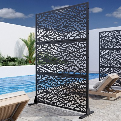 Dovelina Metal Outdoor Privacy Screen Freestanding Patio Decorative ...