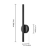 Rennnsan Drevara 13"-19"H Hardwired Linear Modern LED Dimmable Wall Sconce in Black - 3 of 4
