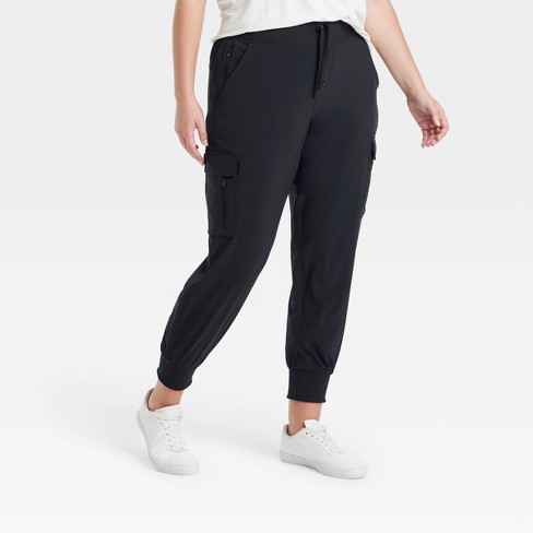 Women's Stretch Woven Cargo Pants - All In Motion™ Black XS