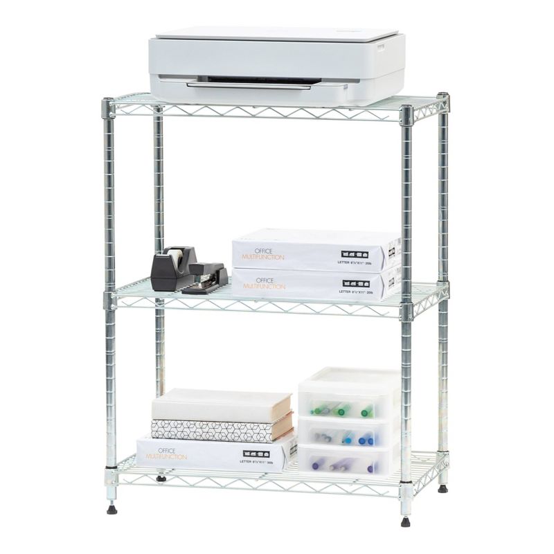 IRIS 3 Tier Metal Wire Shelving Unit Silver, 4 of 9