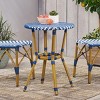 Outdoor Rattan Patio Bistro Table,Polyethylene Rattan Round Patio Dining Table With Rattan Woven Finish And Aluminum Frame-Coolbibila - 2 of 4