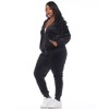Women's Plus Size 2 Piece Velour Tracksuit Set - White Mark - 4 of 4