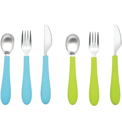 WeeSprout Kids Stainless Steel Utensils Set - Premium 18/8 Grade Silverware Kit - 2 Spoons, 2 Forks, 2 Knives