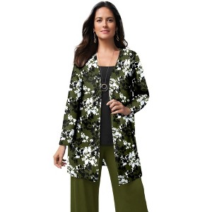 Jessica London Everyday Stretch Knit Open Front Cardigan - 1 of 4