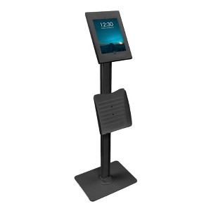 Mount-It! Adjustable Locking Secure Tablet Mount & Anti-Theft Kiosk Floor Stand with Document Tray for iPad Gen 7 to 10, iPad Pro, iPad Air | Black - 1 of 4