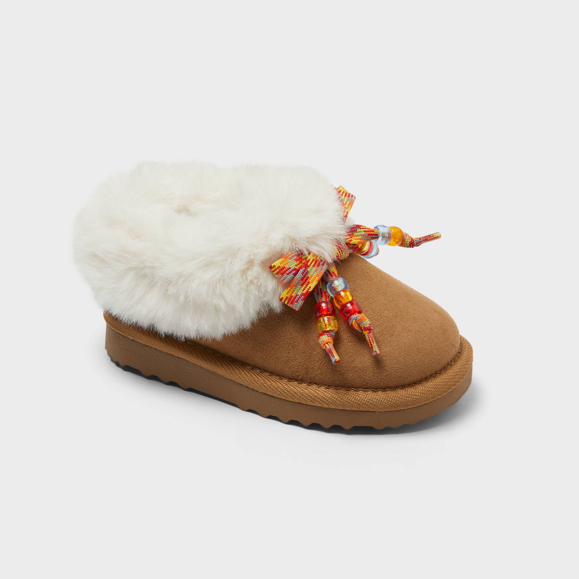 Toddler Piper Faux Fur Cuff Loafer Slippers - Cat & Jack™ Brown 8