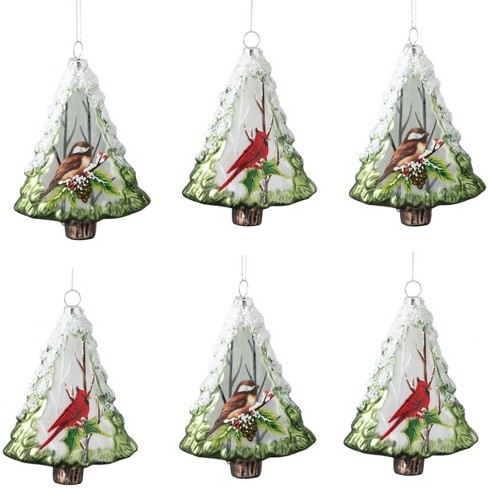 Sullivans Set Of 6 Bird & Tree Ornament Kit 5h Green And Red : Target