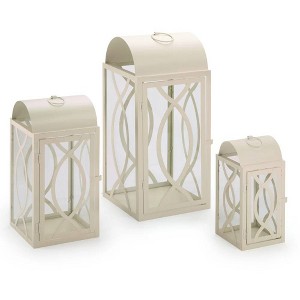 Pebble Lane Living Rogan Metal Lantern Set White - 1 of 4
