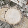 4.5"H Sullivans Christmas Rustic Snowflake Ornament Set of 3  White-Silver - 2 of 3