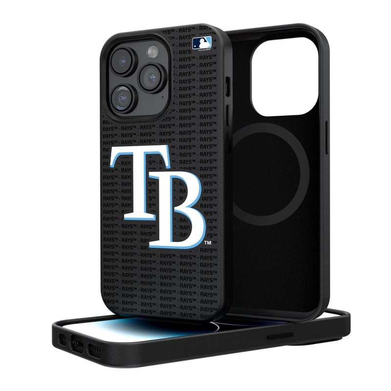 Keyscaper Tampa Bay Rays Text Backdrop Magnetic Phone Case, 1 of 8