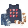 The Juniper Shop Strawberry Watercolor Chart Youth Tank Top - S - Navy - 2 of 4