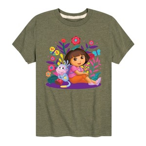 Boys' - Dora the Explorer - Dora And Boots Short Sleeve Graphic T-Shirt - 1 of 3
