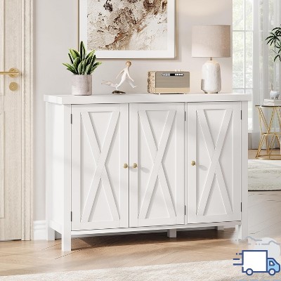 Jojoka Farmhouse Shoe Cabinet with Barn Doors – 4-Tier Adjustable Entryway Storage Rack for Hallway or Living Room