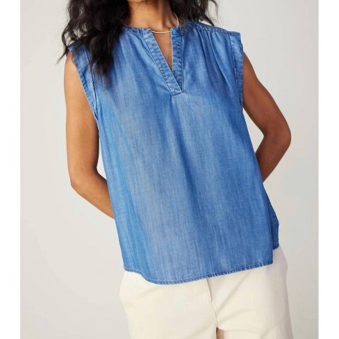 Women's Leni Sleeveless Chambray Top - current air - image 1 of 4