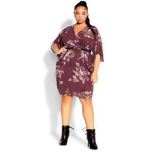 Women's Plus Size Lila Dress - oxblood | CITY CHIC - 1 of 4