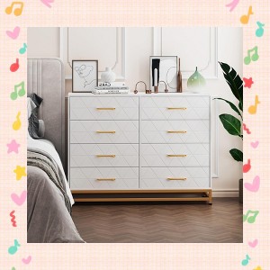 Garvee 8 Drawer Dresser for Bedroom - Elegant Chest of Drawers & TV Stand with Lacquered Finish, Space-Saving Design - 1 of 4