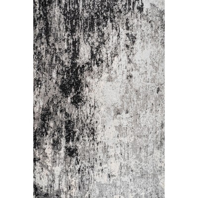 Storm Gray and Cream Abstract 3x5 Area Rug