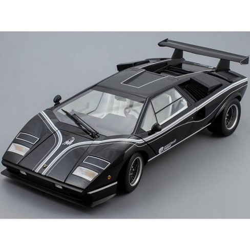 Lamborghini Countach Lp500r Black With Stripes 1/12 Diecast Model