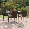 vidaXL Garden Dining Set Black PE rattan, powder-coated steel, glass - Brown 63" Table Length 4 - 2 of 4