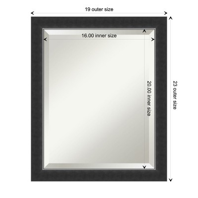 Corvino Black Beveled Wood Bathroom Vanity Mirror