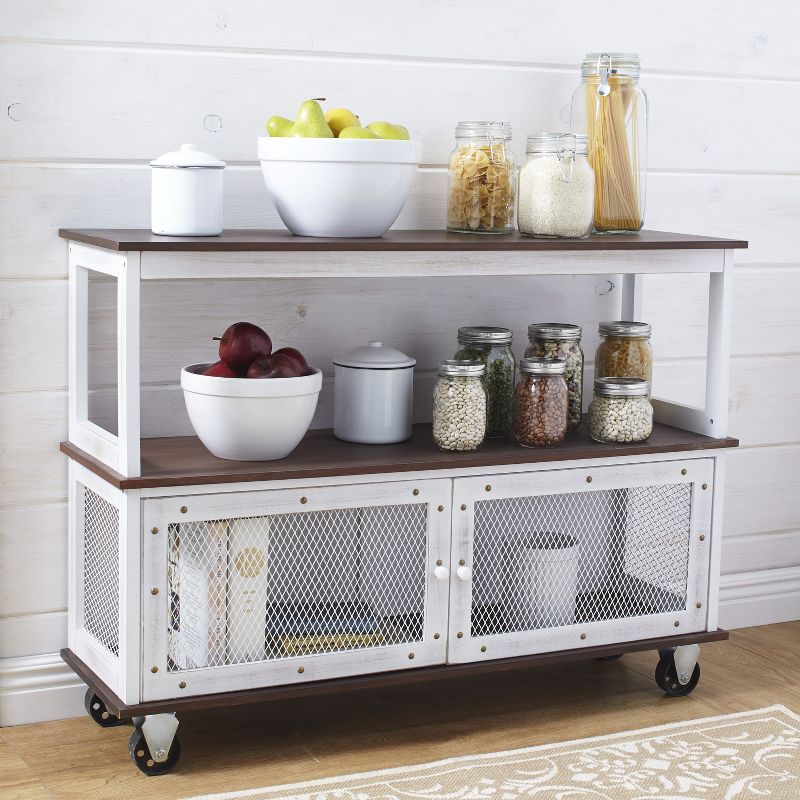 The Lakeside Collection Industrial-Style Rolling Buffet Carts, 1 of 5