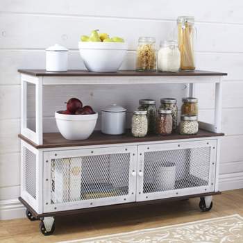 The Lakeside Collection Industrial-Style Rolling Buffet Carts