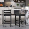 Costway 24-Inch Wooden Bar Stools Set of 4 with Ergonomic Backrest Counter Height Stools Black/White - image 2 of 4