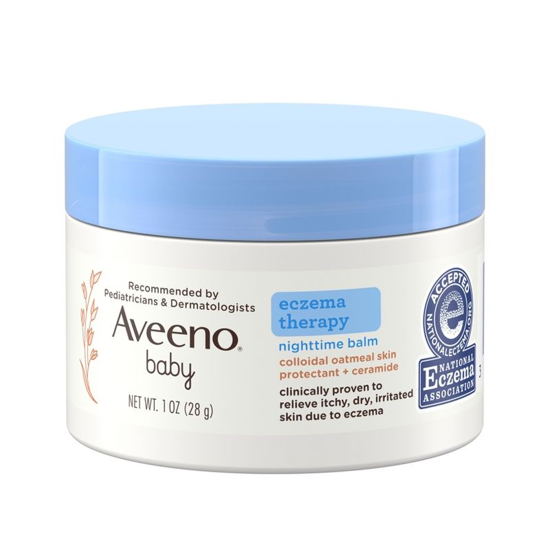 Aveeno Baby Eczema Therapy Nighttime Moisturizing Balm, Soothes &#38; Relieves Dry, Itchy Skin - 1oz, 1 of 11