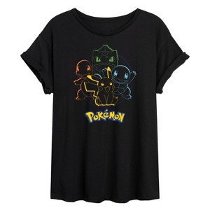 Women's - Pokémon - Starter Pokémon Oversized Graphic T-Shirt - 1 of 4