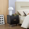 Black Nightstand Set of 2, End Side Table Double, Bedside Table with 2 Drawers - 3 of 4