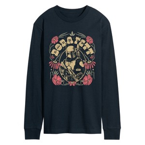 Men's - Star Wars - Boba Fett Boho Flowers Long Sleeve Graphic T-Shirt - 1 of 3