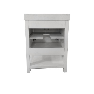 Vivien 24" White Composite Freestanding Bathroom Vanity with Ceramic Sink