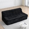 TiramisuBest 3-Seat Full-Sponge Corduroy Sofa, Modern Space-Saving Compression Design - Black - 2 of 4