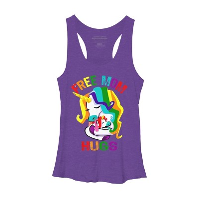 Adult Design By Humans Free Mom Hugs Unicorn Pride By Avocato Racerback Tank Top