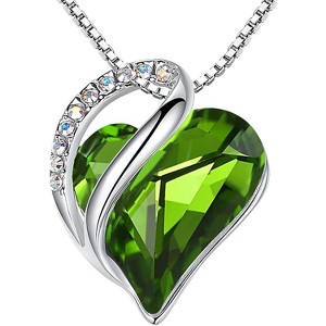 Birthstone Heart Pendant Necklace Infinity Love Design Adjustable 18-20 Inch - 1 of 4