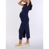 Women's Crew Neck Short Sleeve Side Tie Maternity Midi Dress | Motherhood Maternity - 3 of 4