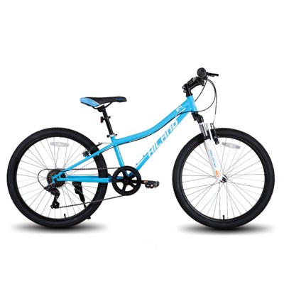 Hiland 24 Inch Kids Mountain Bike for Boys Girls , Front Suspension, 7-speed Kids' Bicycles