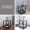 NicBex Modern Square Tempered Glass Coffee Table with Storage Shelf,Side Table with Wooden Legs,End Table for Living Room - 4 of 4