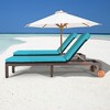Tangkula 2PC Adjustable Patio Rattan Recliner Chaise Lounge Chair w/ Cushion Wheels - 2 of 4