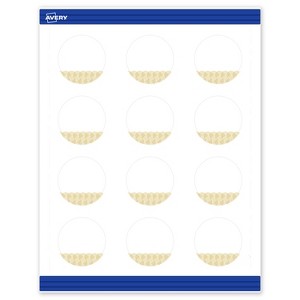 Avery Round Business Cards, Gold Lace Trim Pattern, 2" Diameter - 1 of 4